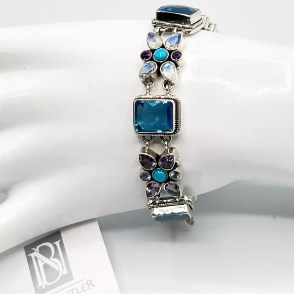 🌟Nicky Butler 925 Sterling Silver Blue Quartz Moonstone Turquoise Toggle… - Picture 15 of 16